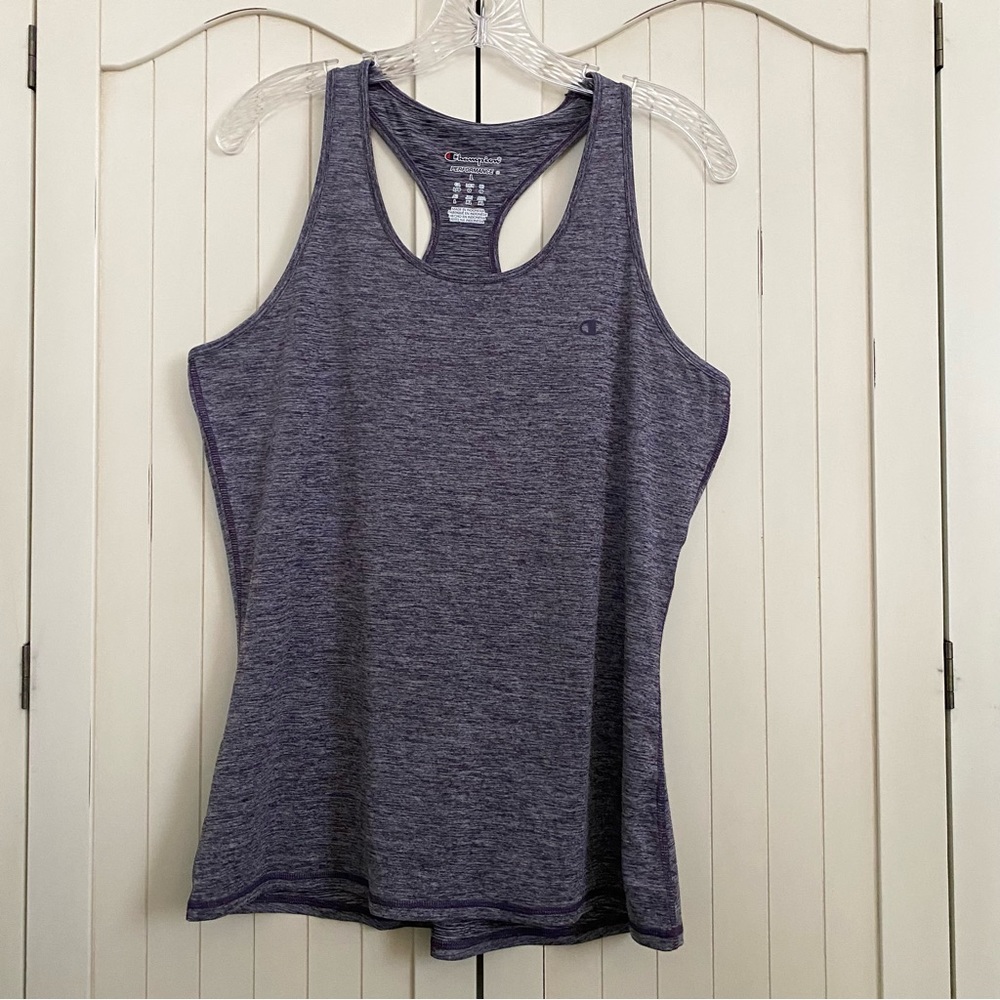 Champion Performance Power Flex Racerback Tank Top Heathered Purple Large